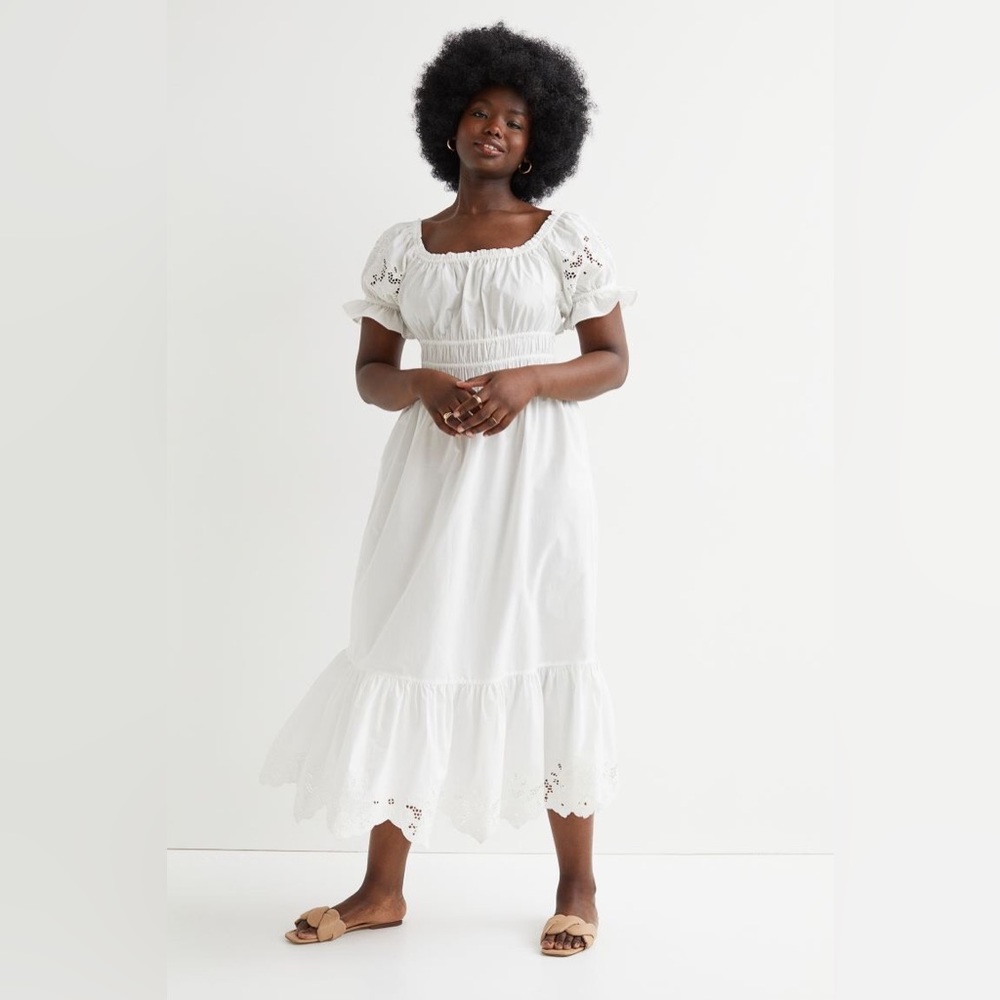 H&M Limited Edition Off the shoulder Dress with Eyelet Embroidery